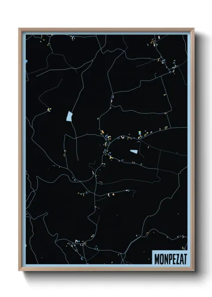 Une affiche de carte sur Monpezat