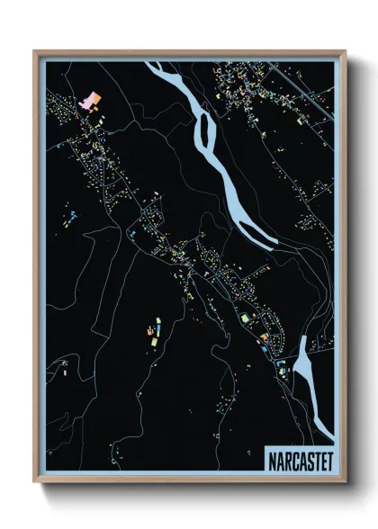 Une affiche de carte sur Narcastet