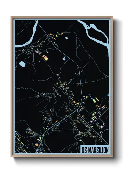 Une affiche de carte sur Os-Marsillon