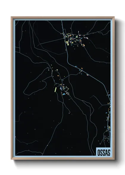 Une affiche de carte sur Ossas