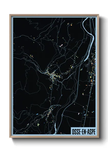 Une affiche de carte sur Osse-en-Aspe