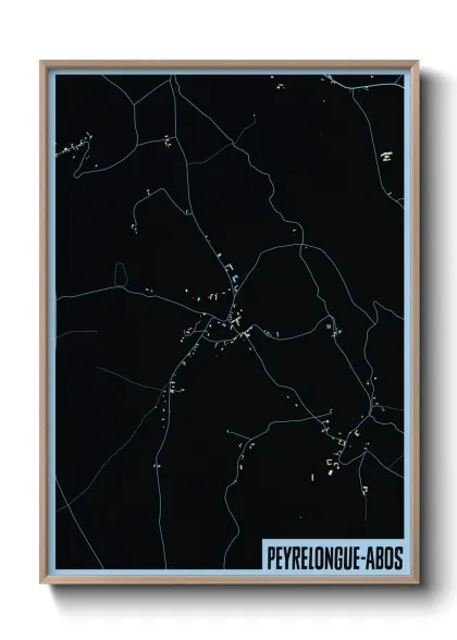 Une affiche de carte sur Peyrelongue-Abos