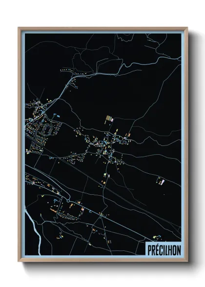 Une affiche de carte sur Précilhon