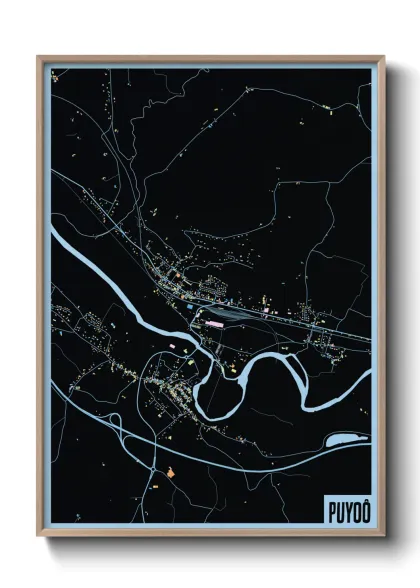 Une affiche de carte sur Puyoô