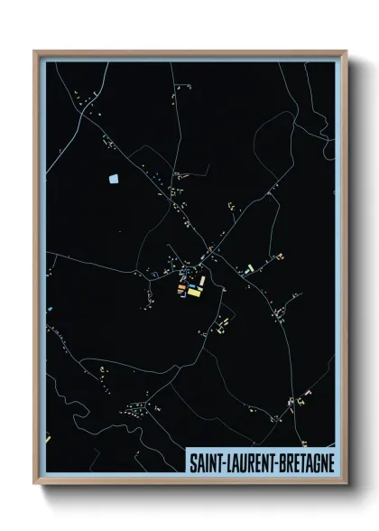 Une affiche de carte sur Saint-Laurent-Bretagne