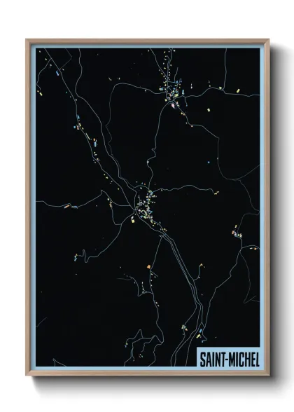 Une affiche de carte sur Saint-Michel