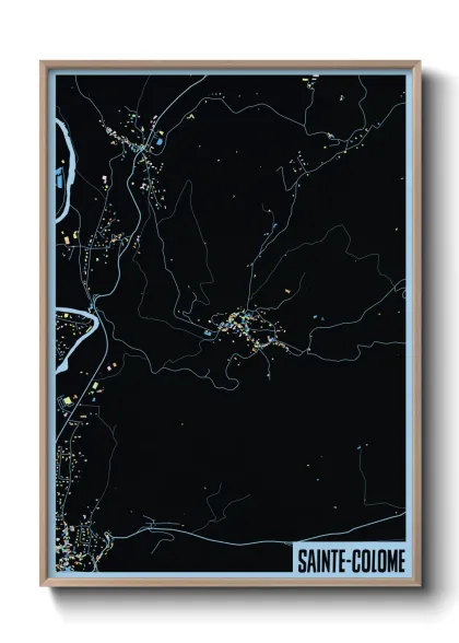 Une affiche de carte sur Sainte-Colome