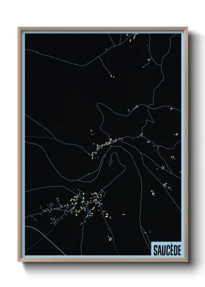 Une affiche de carte sur Saucède