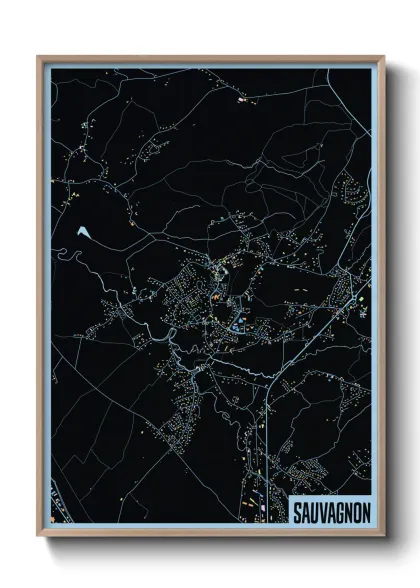 Une affiche de carte sur Sauvagnon