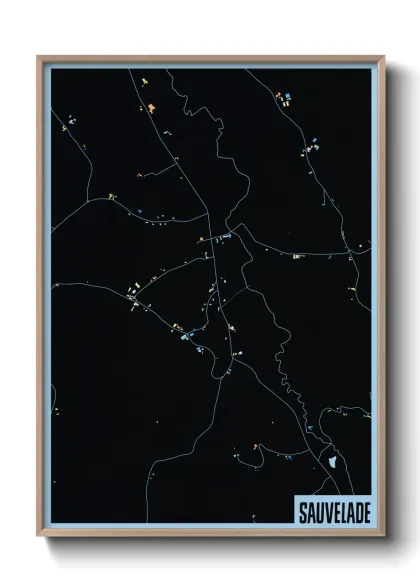 Une affiche de carte sur Sauvelade