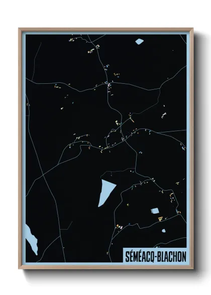 Une affiche de carte sur Séméacq-Blachon