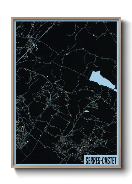 Une affiche de carte sur Serres-Castet