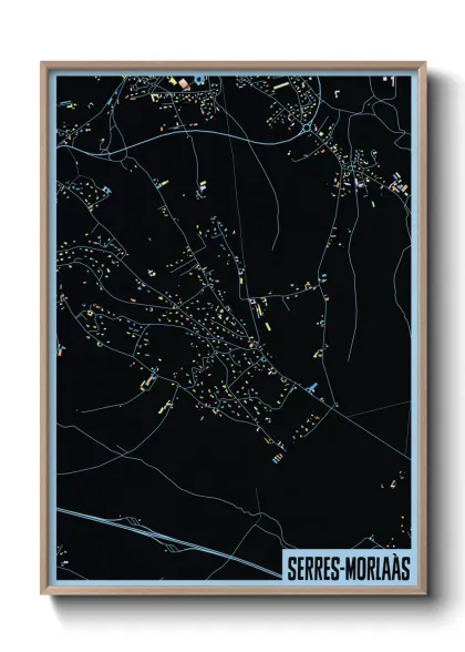 Une affiche de carte sur Serres-Morlaàs