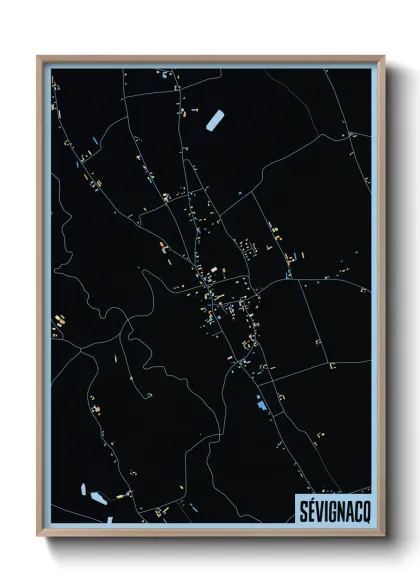 Une affiche de carte sur Sévignacq