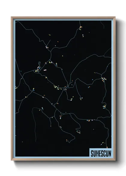 Une affiche de carte sur Suhescun