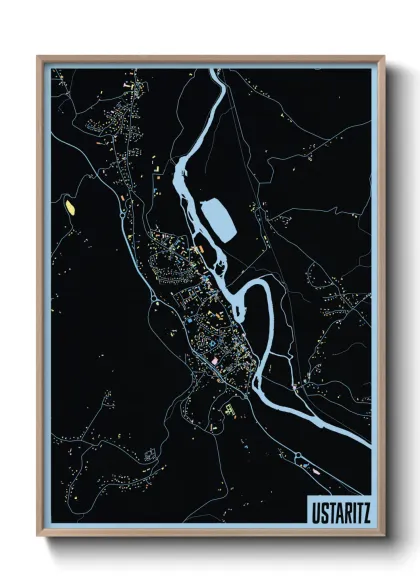 Une affiche de carte sur Ustaritz