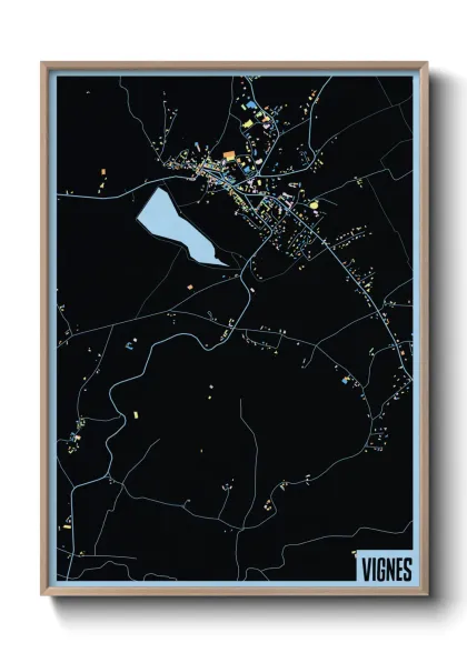 Une affiche de carte sur Vignes