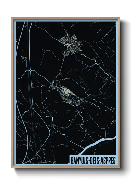 Une affiche de carte sur Banyuls-dels-Aspres