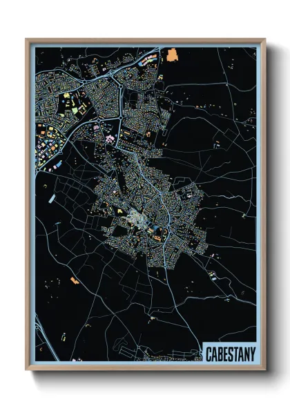Une affiche de carte sur Cabestany