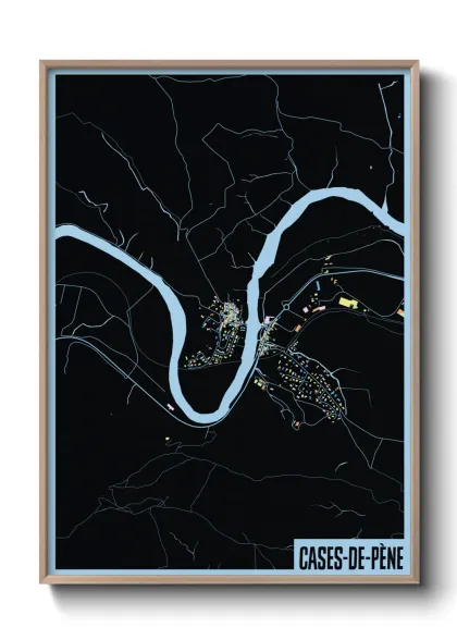 Une affiche de carte sur Cases-de-Pène
