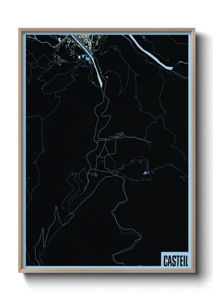 Une affiche de carte sur Casteil