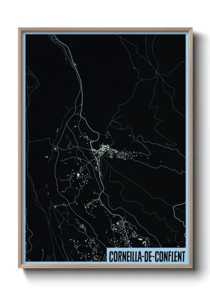 Une affiche de carte sur Corneilla-de-Conflent