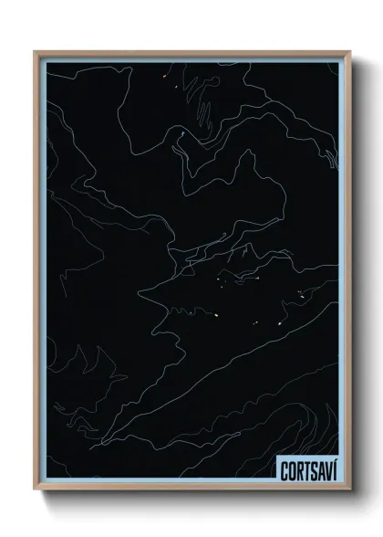 Une affiche de carte sur Cortsaví