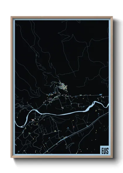Une affiche de carte sur Eus