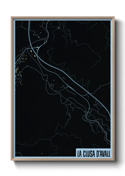Une affiche de carte sur la Clusa d'Avall