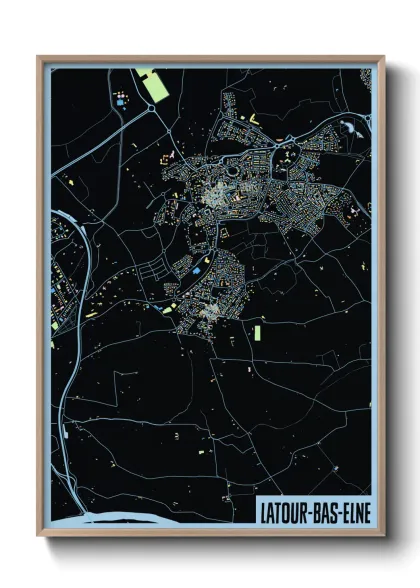 Une affiche de carte sur Latour-Bas-Elne