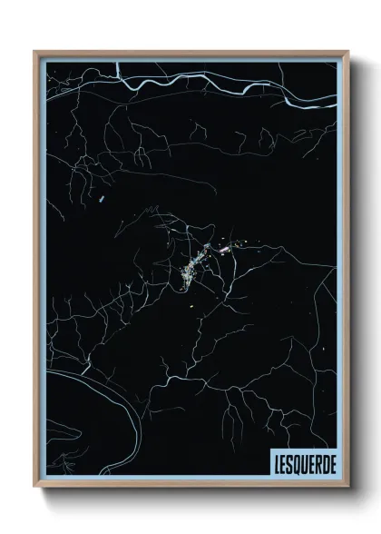 Une affiche de carte sur Lesquerde