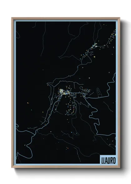 Une affiche de carte sur Llauro