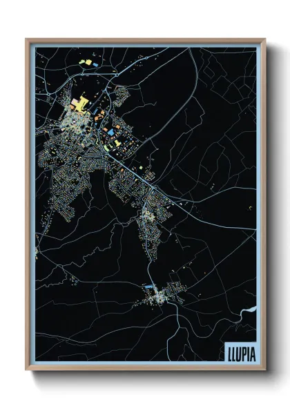 Une affiche de carte sur Llupia