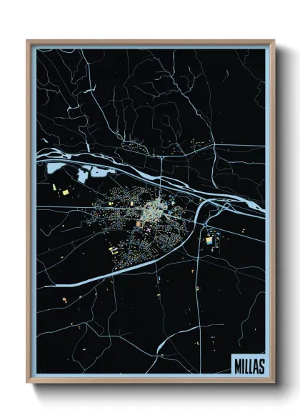 Une affiche de carte sur Millas