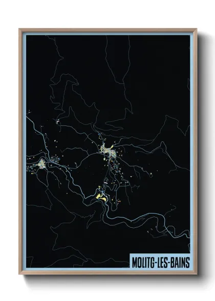 Une affiche de carte sur Molitg-les-Bains