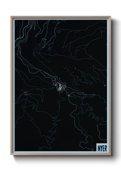Une affiche de carte sur Nyer