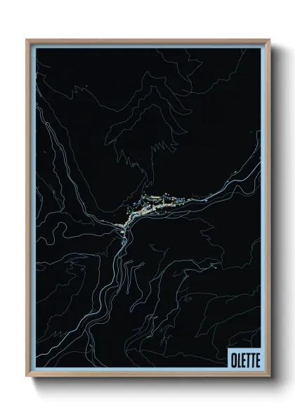 Une affiche de carte sur Olette