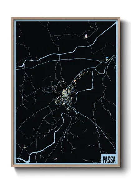 Une affiche de carte sur Passa