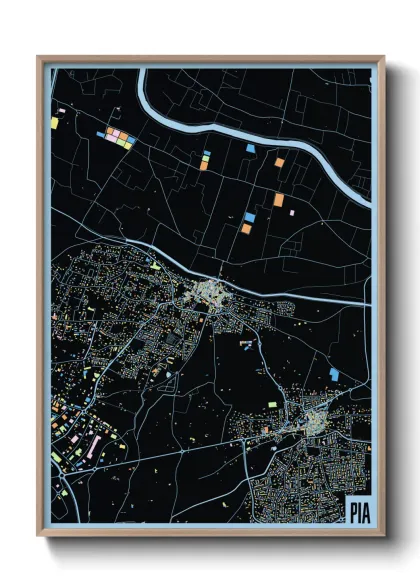 Une affiche de carte sur Pia