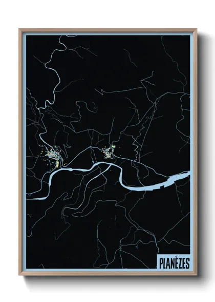 Une affiche de carte sur Planèzes