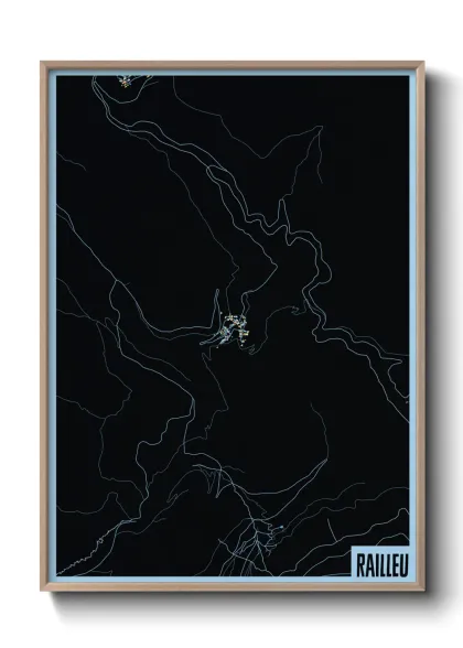 Une affiche de carte sur Railleu