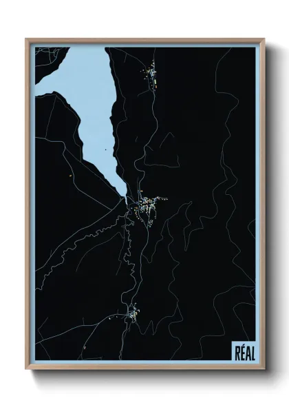 Une affiche de carte sur Réal