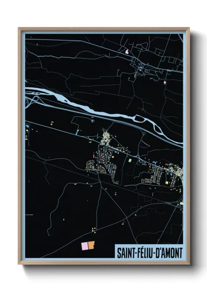 Une affiche de carte sur Saint-Féliu-d'Amont