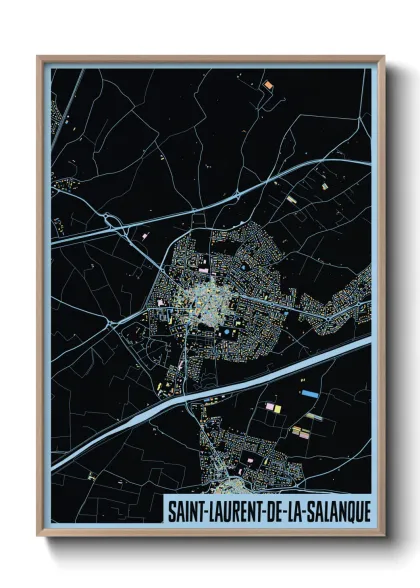 Une affiche de carte sur Saint-Laurent-de-la-Salanque