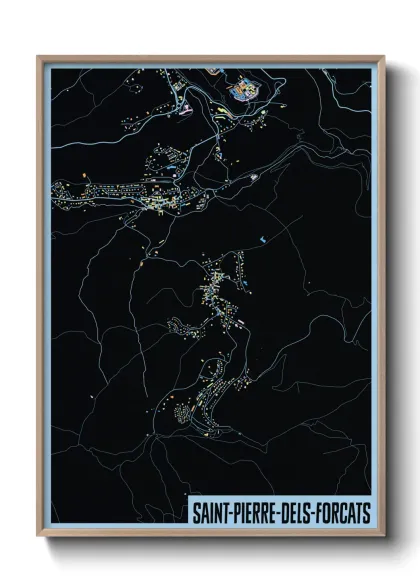 Une affiche de carte sur Saint-Pierre-dels-Forcats