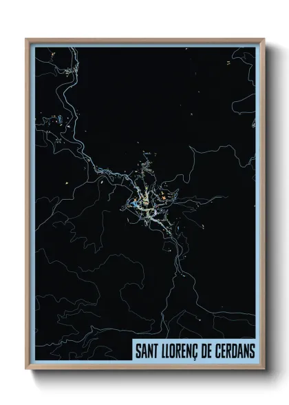 Une affiche de carte sur Sant Llorenç de Cerdans