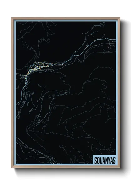Une affiche de carte sur Souanyas