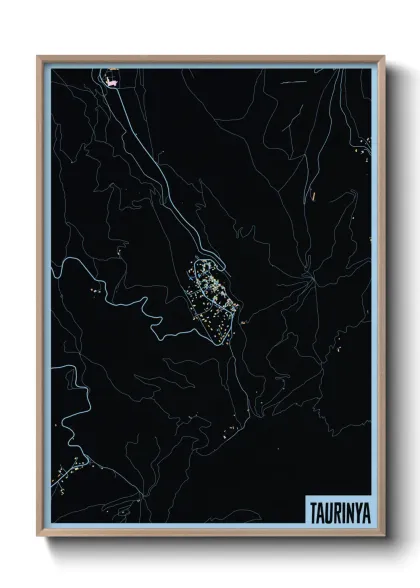 Une affiche de carte sur Taurinya