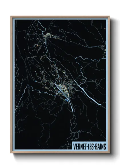 Une affiche de carte sur Vernet-les-Bains