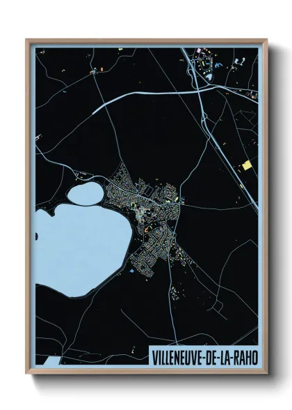 Une affiche de carte sur Villeneuve-de-la-Raho